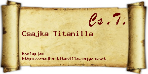 Csajka Titanilla névjegykártya